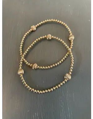 Morgan & Me Designs Morgan & Me 4mm 14k Gold Filled Bracelet with 14k Gold or Sterling Silver Bead