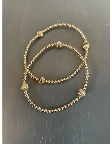 Morgan & Me Designs Morgan & Me 4mm 14k Gold Filled Bracelet with 14k Gold or Sterling Silver Bead