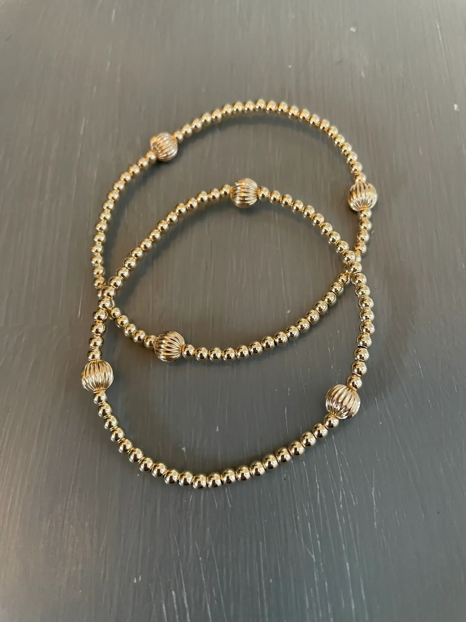 Morgan & Me Designs Morgan & Me 4mm 14k Gold Filled Bracelet with 14k Gold or Sterling Silver Bead
