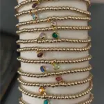 Morgan & Me Designs Morgan & Me 3mm 14k Gold Filled Bracelet with Birthstone Charm