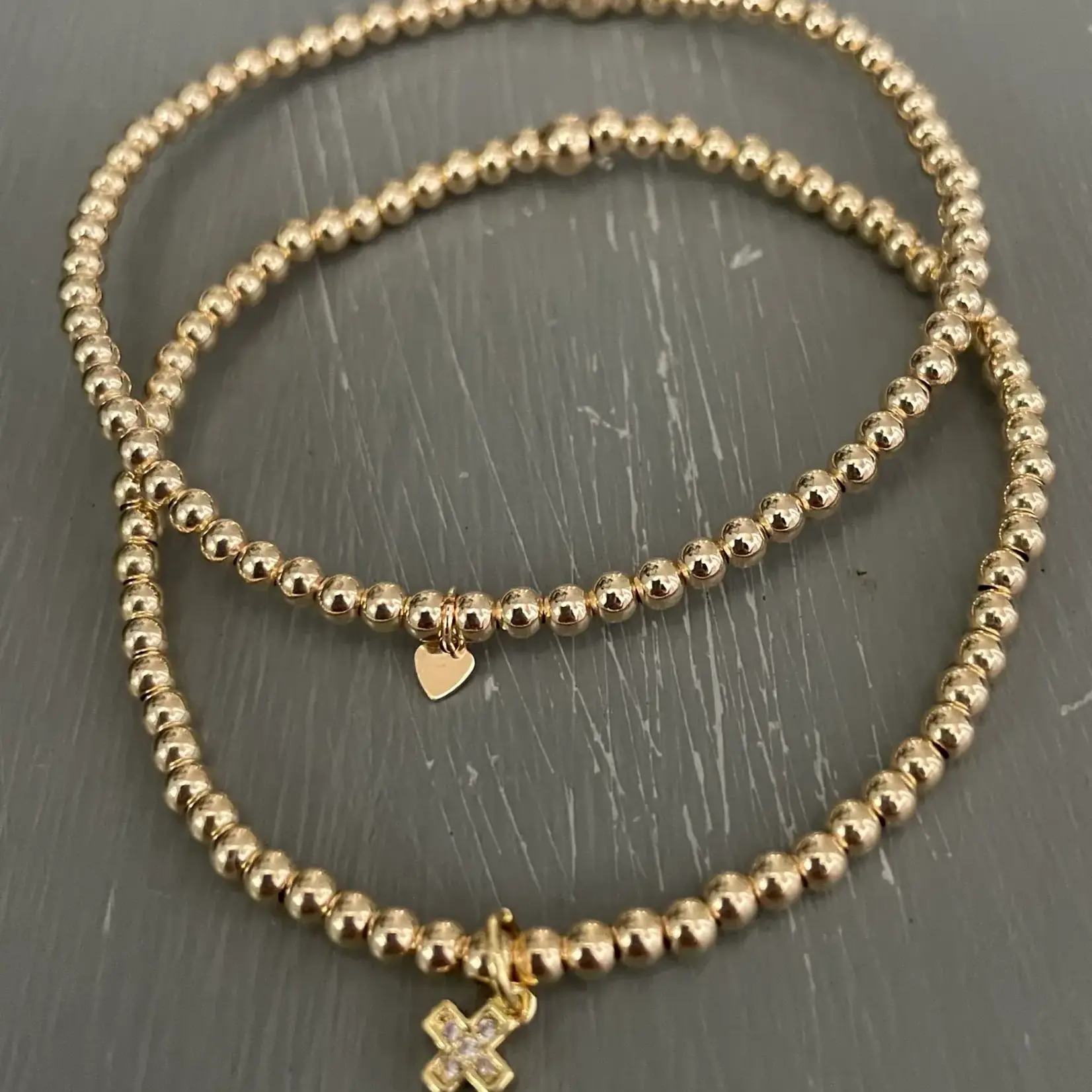 Morgan & Me Designs Morgan & Me 3mm Sterling Silver or 14k Gold Filled Bracelet Crystal Cross