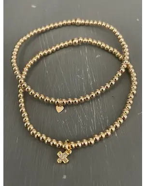 Morgan & Me Designs Morgan & Me 3mm Sterling Silver or 14k Gold Filled Bracelet Crystal Cross