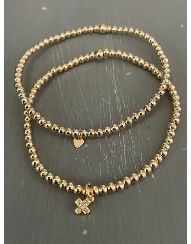 Morgan & Me Designs Morgan & Me 3mm Sterling Silver or 14k Gold Filled Bracelet Crystal Cross