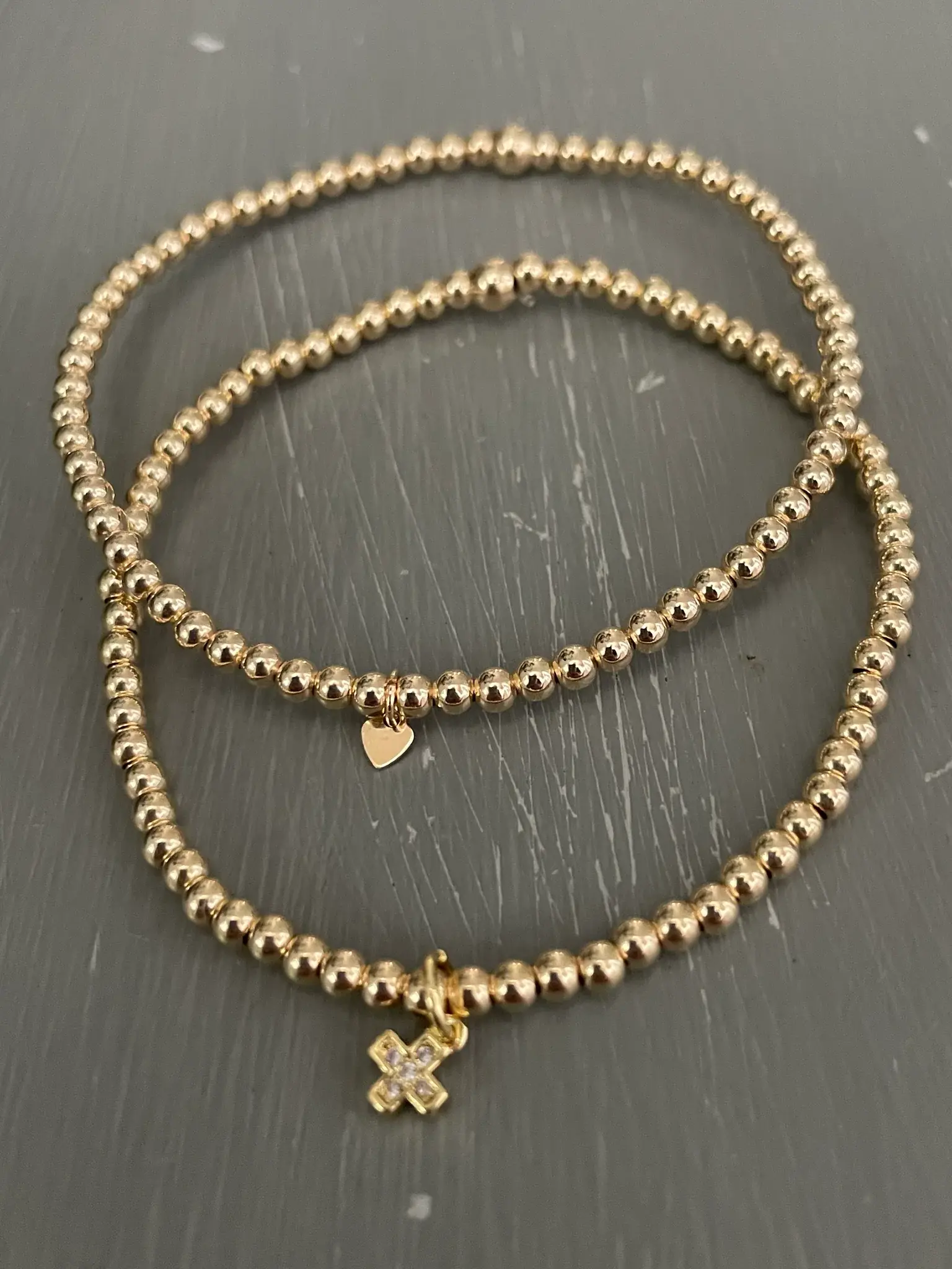 Morgan & Me Designs Morgan & Me 3mm Sterling Silver or 14k Gold Filled Bracelet Crystal Cross