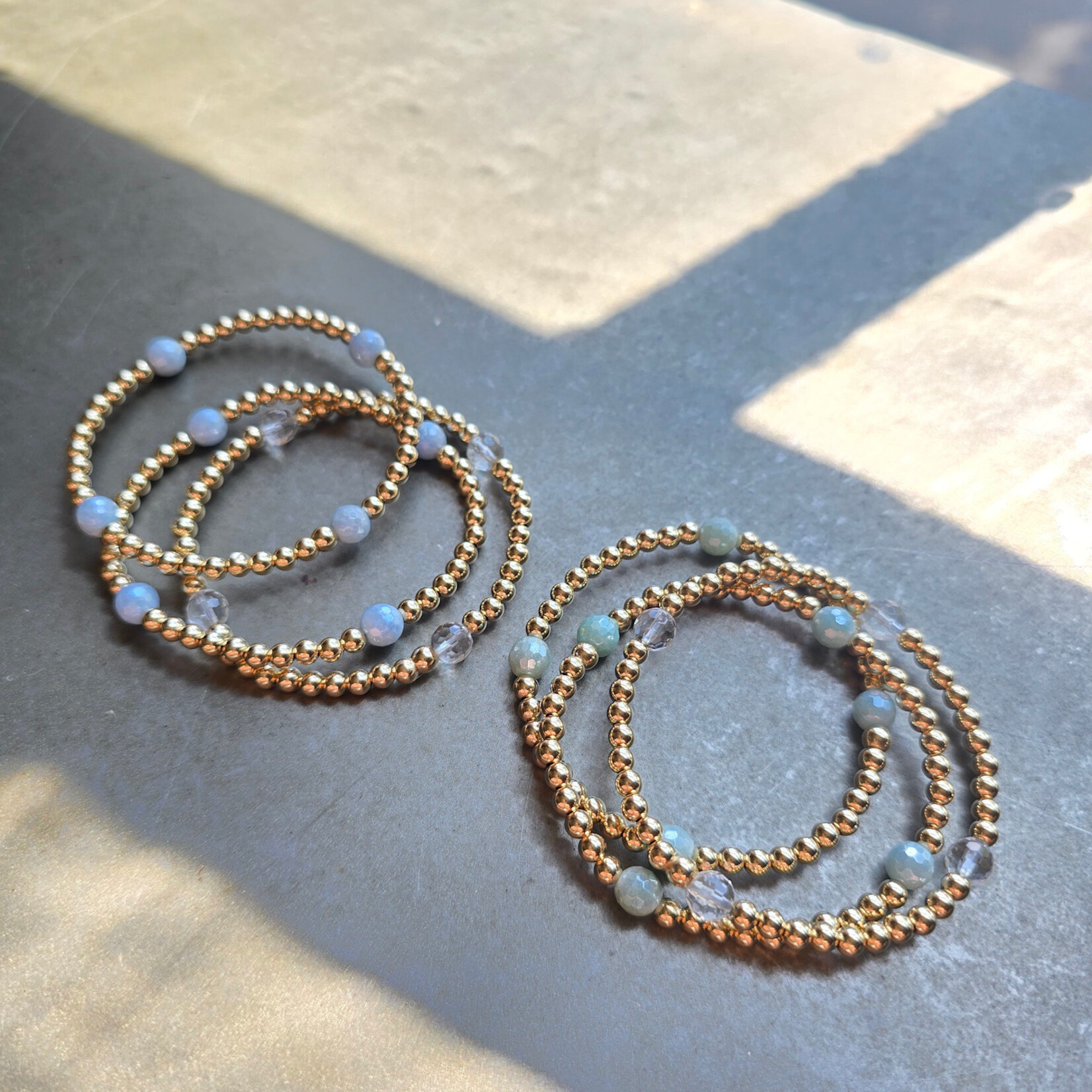 Morgan & Me Designs Morgan & Me 4mm 14k Gold Filled Bracelet with Asst Gemstones