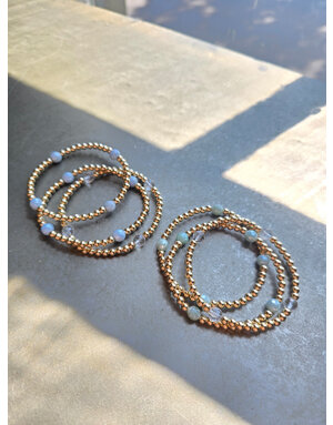 Morgan & Me Designs Morgan & Me 4mm 14k Gold Filled Bracelet with Asst Gemstones