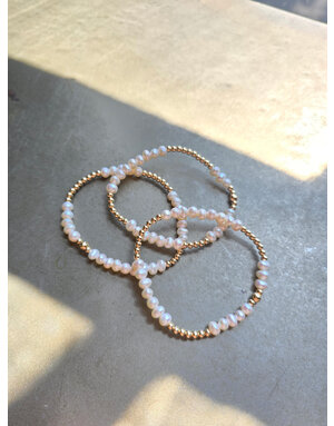 Morgan & Me Designs Morgan & Me 3mm 14k Gold Filled Bracelet with Freshwater Pearls