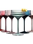 Khen Vintage Art Deco Coupe Glasses, 6.76 oz., Set of 6, Muted Rainbow