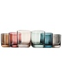 Khen Vintage Old-Fashioned Drinking Glasses, 9.6 oz., Set of 6, Muted Rainbow