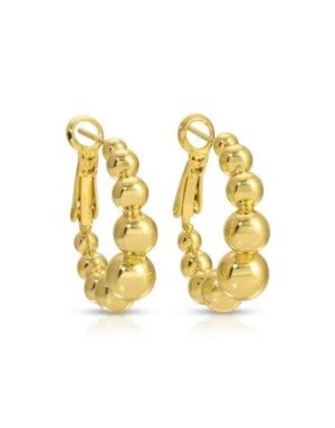 Splendid Iris Lever Back Beaded Hoops, Gold
