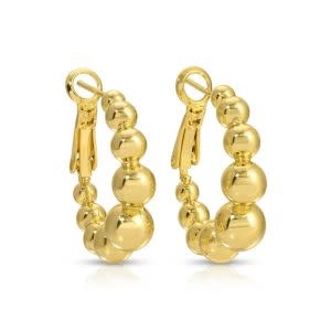 Splendid Iris Lever Back Beaded Hoops, Gold