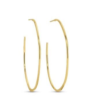 Splendid Iris Large Textured Delicate Hoops, Gold