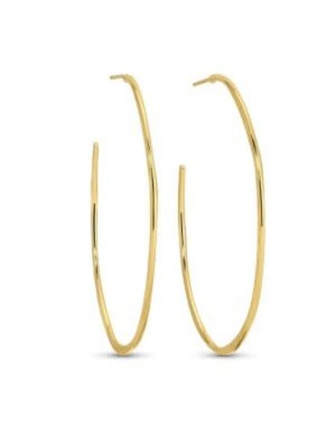 Splendid Iris Large Textured Delicate Hoops, Gold