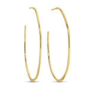 Splendid Iris Large Textured Delicate Hoops, Gold