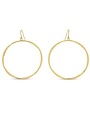 Splendid Iris Large Lightly Hammered Open Circle Earrings, Gold