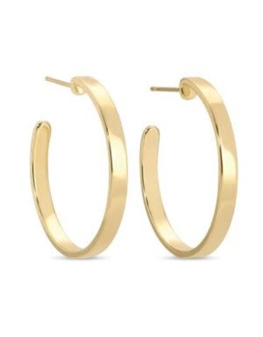 Splendid Iris Flat Hoops, Gold