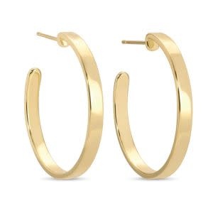 Splendid Iris Flat Hoops, Gold
