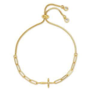 Splendid Iris Delicate Cross Pulley Bracelet, Gold