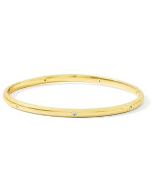 Splendid Iris Cubic Zicronia Accented Bangle, Gold