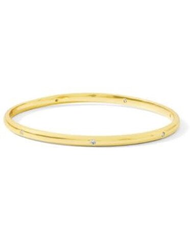 Splendid Iris Cubic Zicronia Accented Bangle, Gold