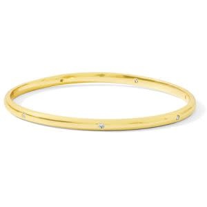 Splendid Iris Cubic Zicronia Accented Bangle, Gold