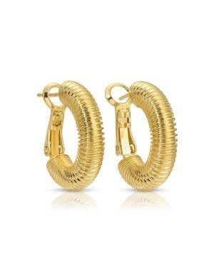 Splendid Iris Coil Lever Back Hoops, Gold