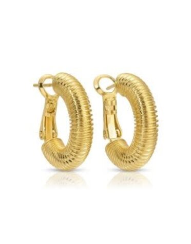 Splendid Iris Coil Lever Back Hoops, Gold