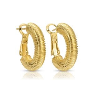 Splendid Iris Coil Lever Back Hoops, Gold