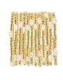 Splendid Iris Pearl and Bead Stretch Bracelet, 4mm, Gold, Priced individually