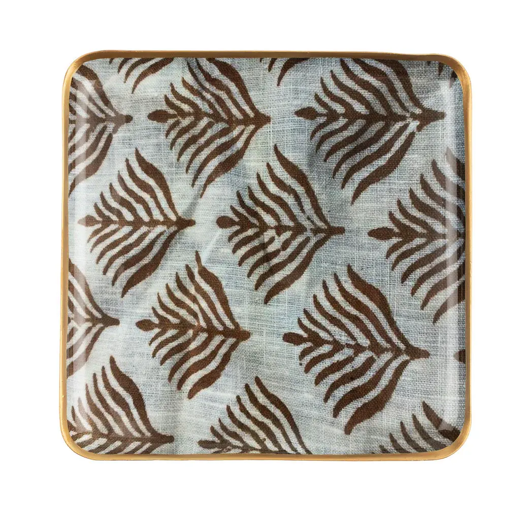 Pluma Enameled Tray Square
