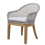Nautical Rope & Teak Dining Chair with Sunbrella Fabric, 34.5 in.
