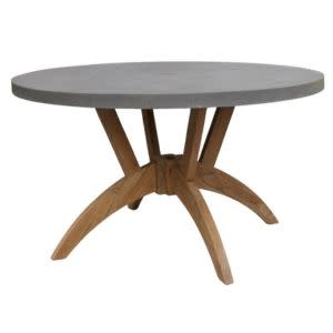 Teak & Composite Round Dining Table, 52 in., Furniture Available for Local Delivery or Pick Up