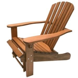 Eucalyptus Adirondack Chair with Built-In Ottoman, Set of Two, Furniture Available for Local Delivery or Pick Up