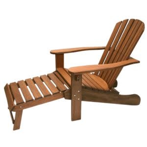 Eucalyptus Adirondack Chair with Built-In Ottoman, Set of Two, Furniture Available for Local Delivery or Pick Up