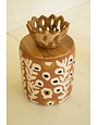 Tufted Accent Table Mango Wood Top 16.5 x 18.5