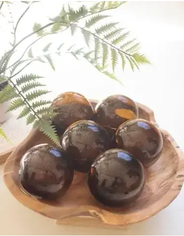 Recycled Glass Ball Amber 4 x 4