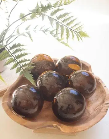Recycled Glass Ball Amber 4 x 4