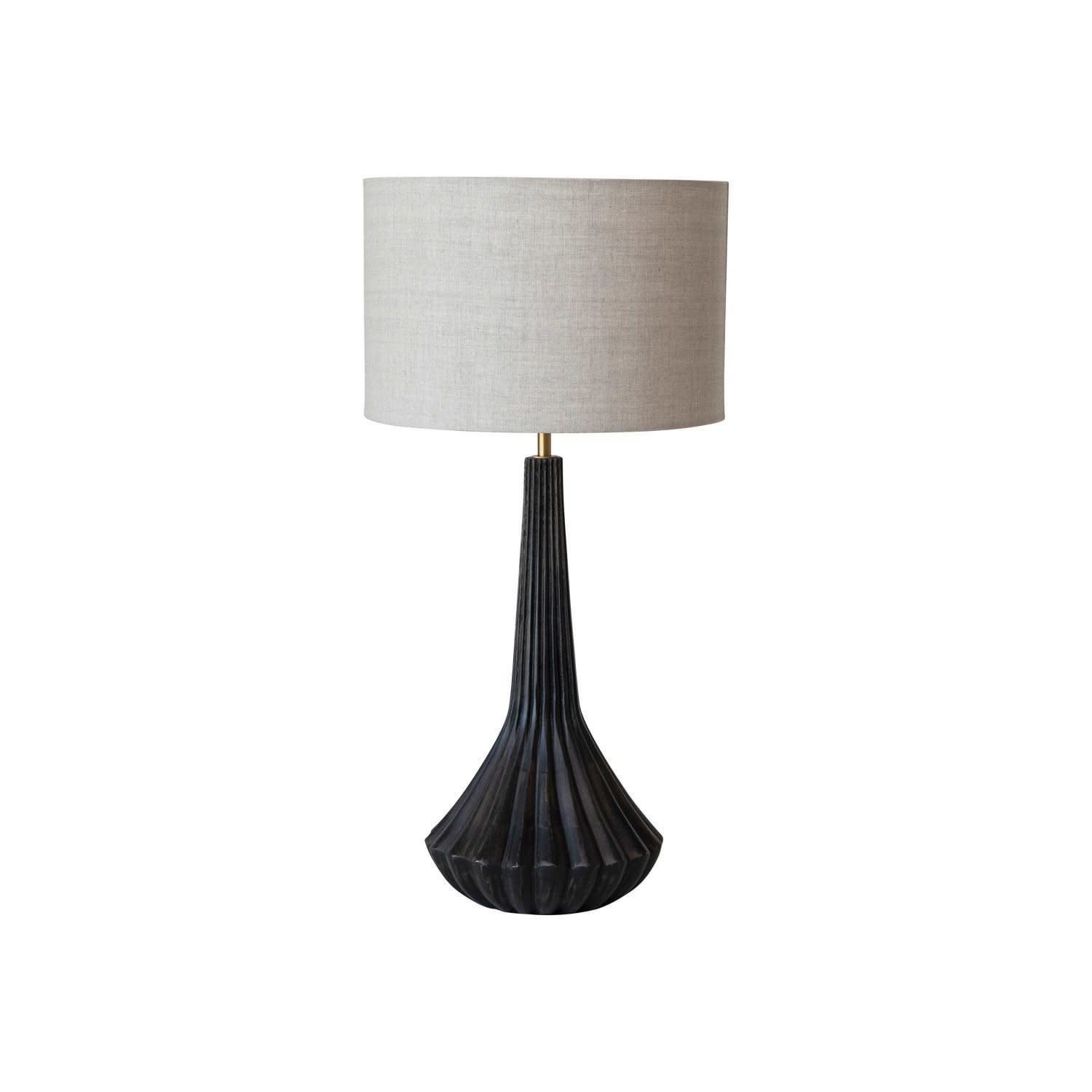 Mango Wood Pleated Table Lamp 24" H, Available for Local Pick Up
