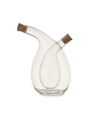 Hand-Blown Glass Oil & Vinegar Cruet w/ Cork Stoppers, 12 oz./3 oz.