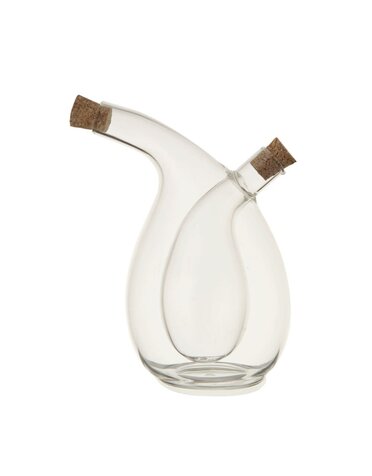 Hand-Blown Glass Oil & Vinegar Cruet w/ Cork Stoppers, 12 oz./3 oz.