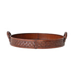 Woven Leather Tray, 16"