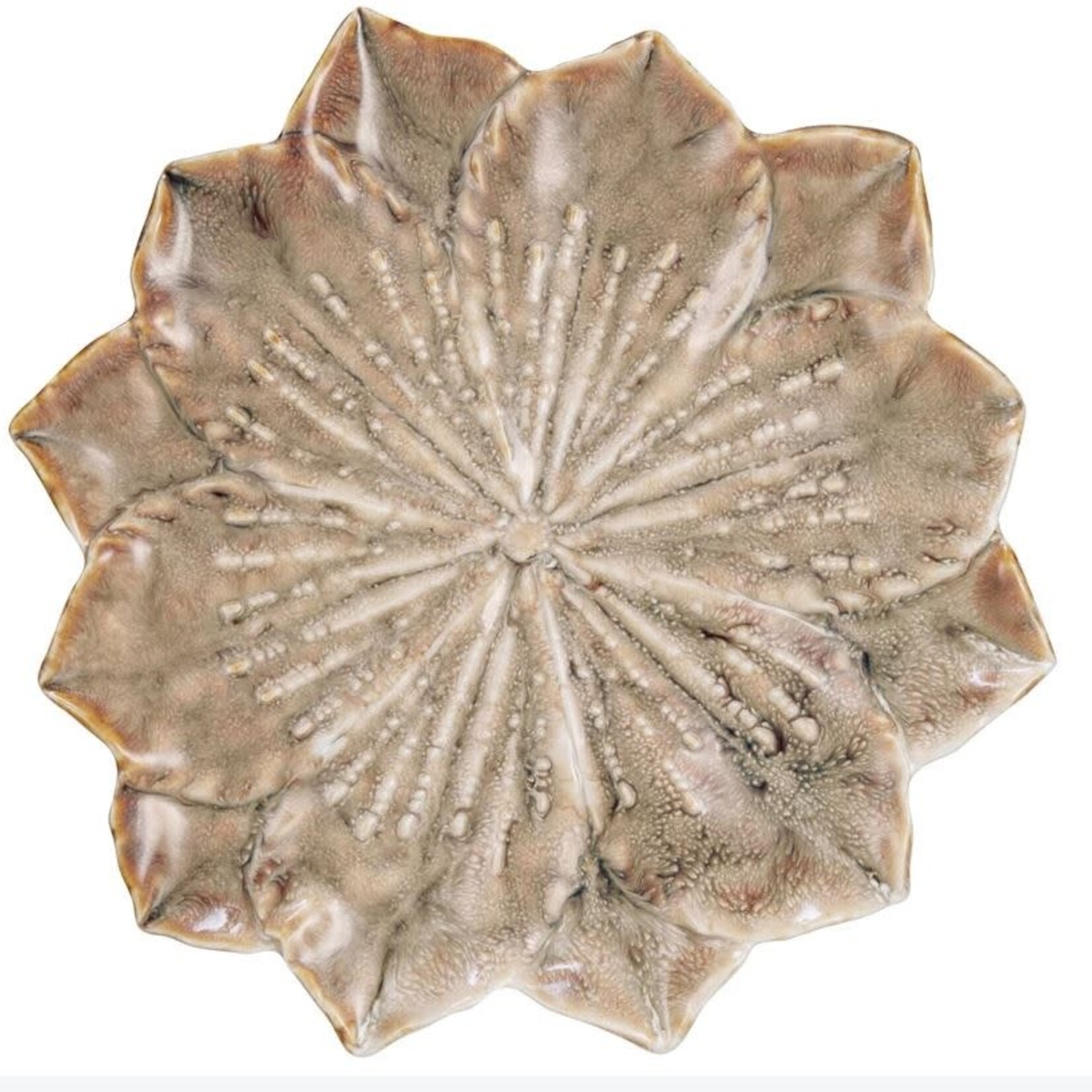 Round Stoneware Flower Plate, 10"
