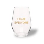 Chez Gagne Gold Foil Wine Glass, I Hate Everyone