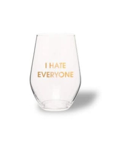 Chez Gagne Gold Foil Wine Glass, I Hate Everyone