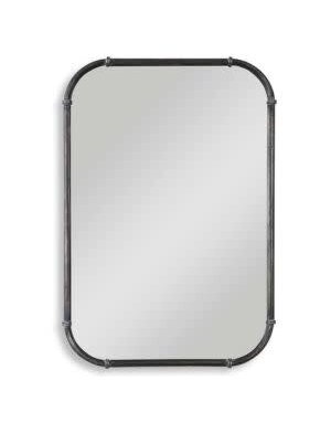 Rustic Metal Mirror with Rounded Corners, Gray, 24 X 37, Mirror Available for Local Delivery or Pick Up