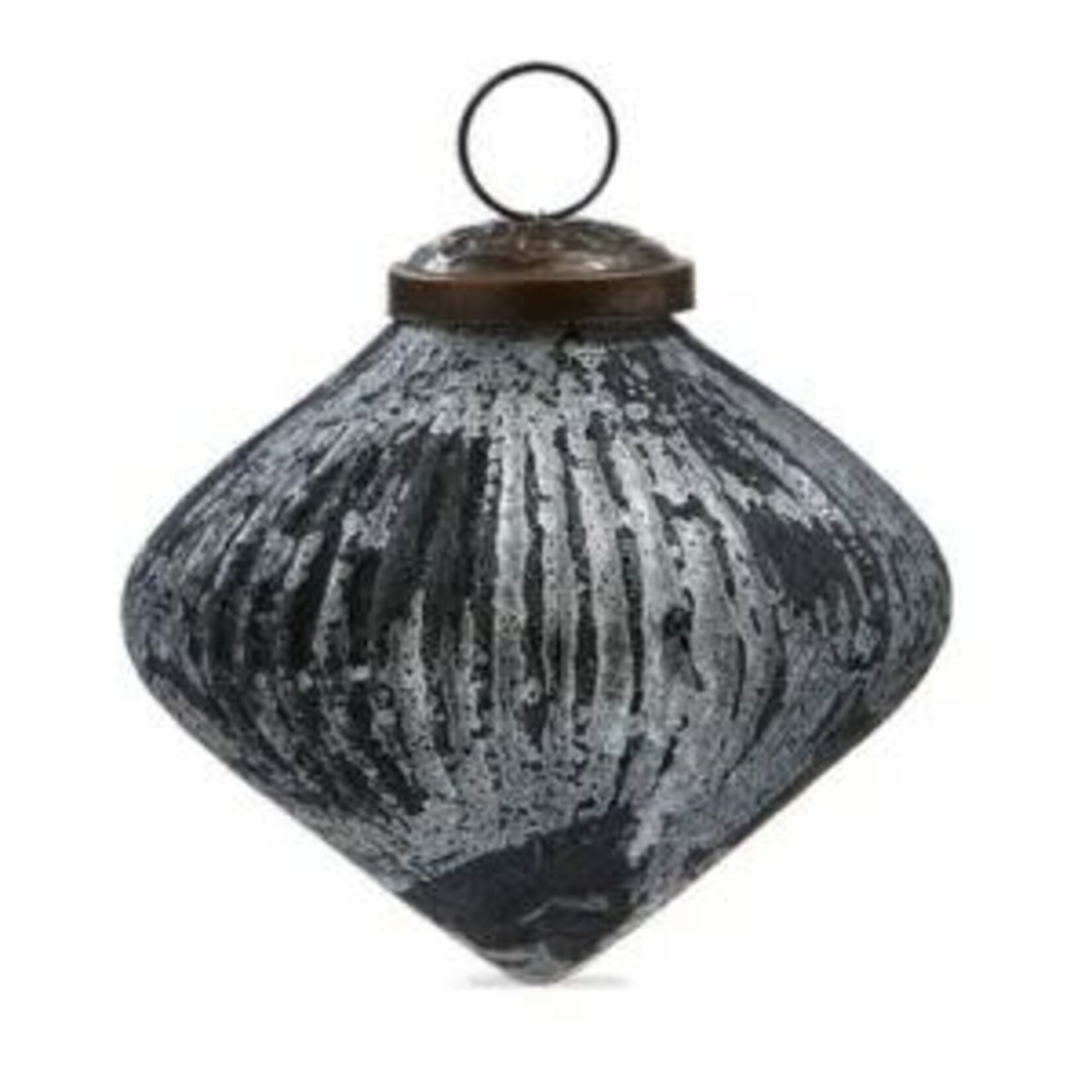 Tag Twilight Ribbed Christmas Ornament, Black Multi, 4 in.