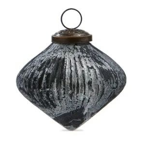 Tag Twilight Ribbed Christmas Ornament, Black Multi, 4 in.