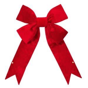 Velvet Outdoor Bow, Red, 24 X 30 in.
