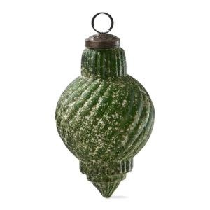 Tag Antiqued Swirl Christmas Ornament, Green, 4.5 in.