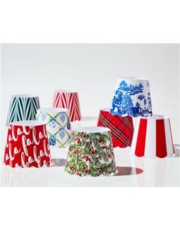 Paper Lamp Shade Covers, Set of Two, Assorted Designs, 5 X 6 in.